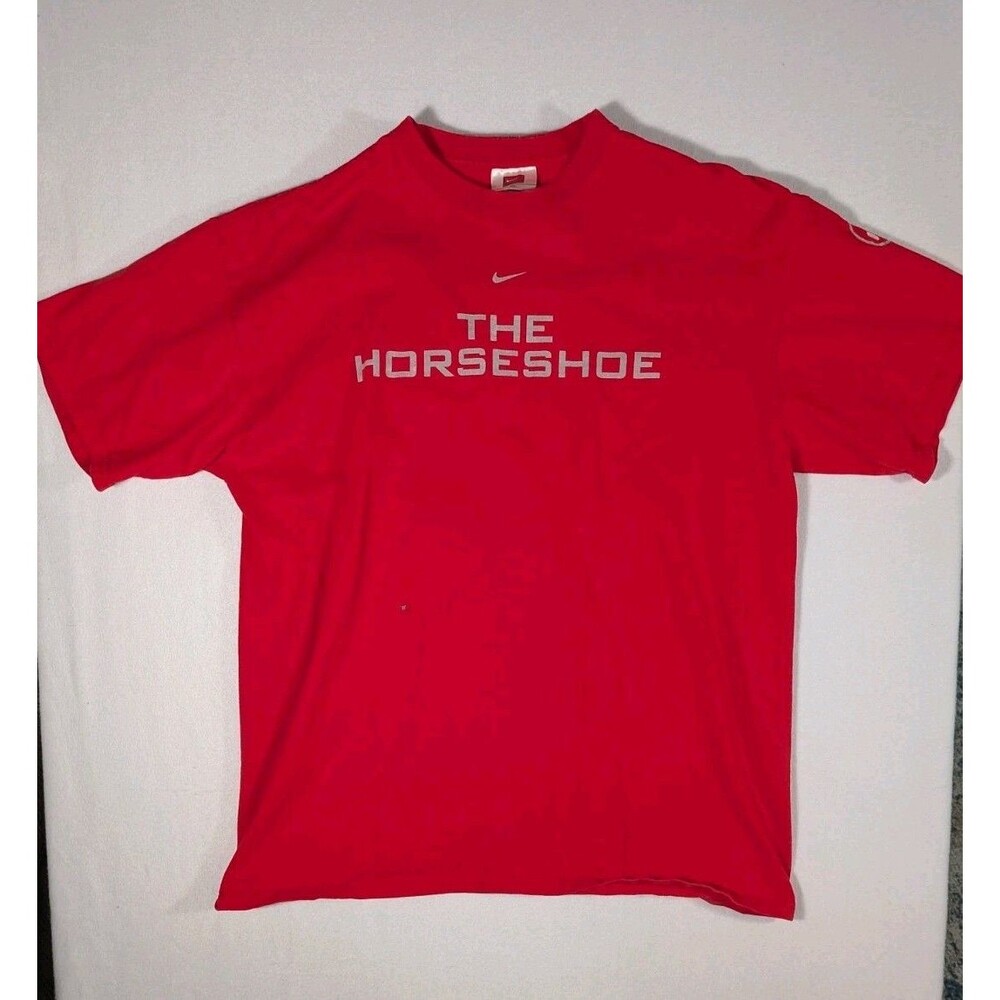 Vintage Nike Ohio State THE HORSESHOE center swoosh red shirt men's XL